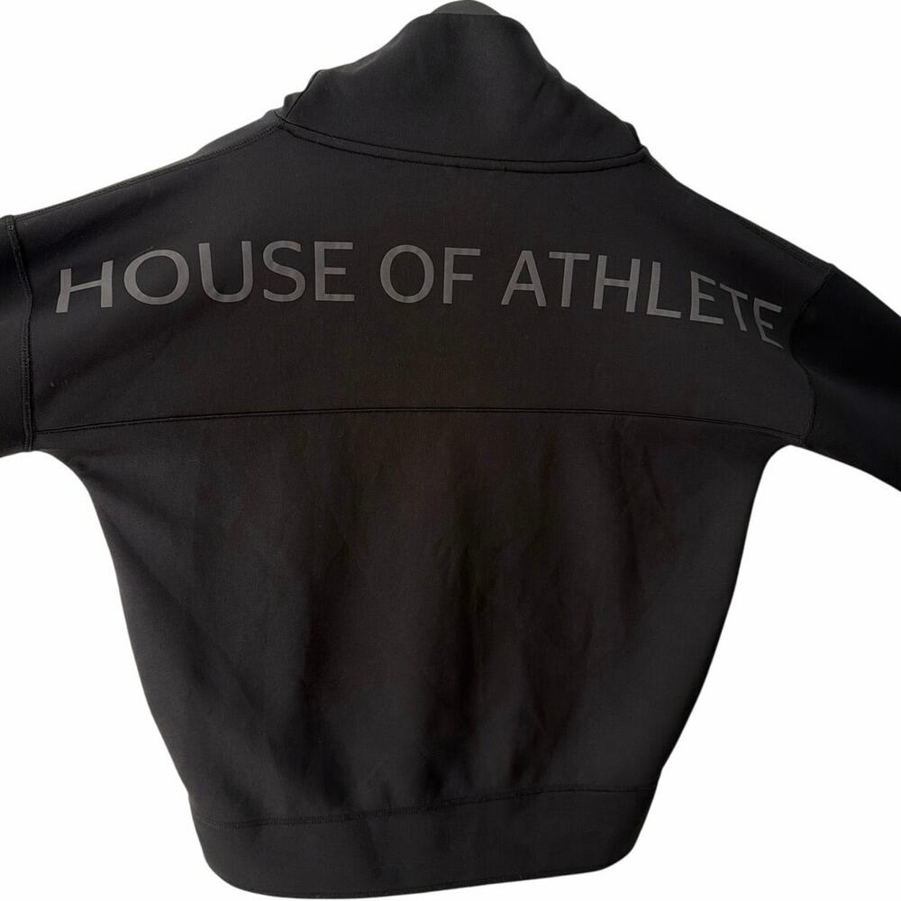 House of Athlete black quarter zip down pull over sweater sz S
